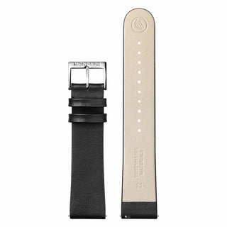 Extra Lange Schwarz Veganes Traubenleder Armband, 22mm