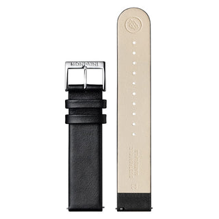 Black vegan grape leather strap, 20mm