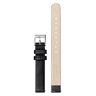 Black vegan grape leather strap, 12mm