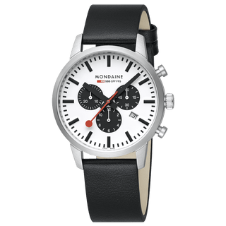 Neo, Schwarzes Veganes Traubenleder, 41 mm	, Frontansicht