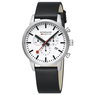 Neo, Schwarzes Veganes Traubenleder, 41 mm , Frontansicht