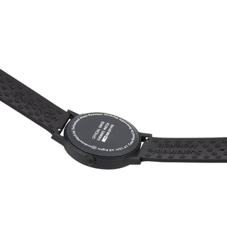 Essence, 41mm, vegane, nachhaltige Uhr, MS1.41110.RB, Ansicht des Gehäusebodens mit Mondaine Gravur