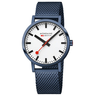 Classic, Blauer Edelstahl, 40 mm	, Frontansicht