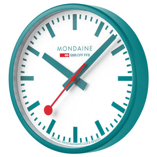 Teal Wall Clock, 25 cm	,Frontansicht