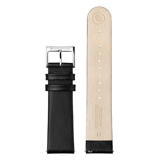 evo2, 43 mm, Schwarzes Leder Uhr, MSE.43120.LB, Vorder- und Rückansicht des Armbands