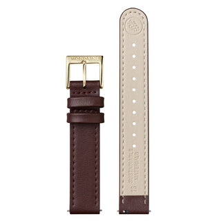 Braunes Veganes Traubenleder Armband, 16 mm, front and back view