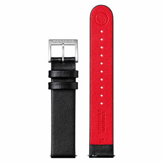Classic Black Dial, Schwarzes Veganes Traubenleder, 36 mm, schwarzes veganes Traubenlederarmband mit rotem Innenfutter