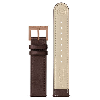 essence Mocha Limited Edition, Braunes Veganes Traubenleder, 41 mm, Vorderansicht des Armbands