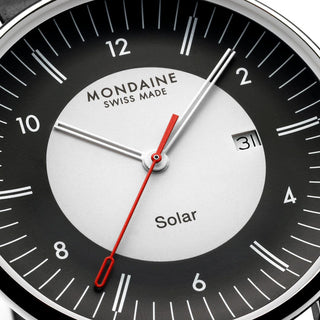 Doppio Solar, Schwarzes Veganes Traubenleder, 41 mm, Ziffernblatt