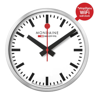 Wall clock, 250mm, stop2go WiFi Clock, MSM.25S11, front view