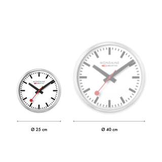Rote Wanduhr, 25 cm