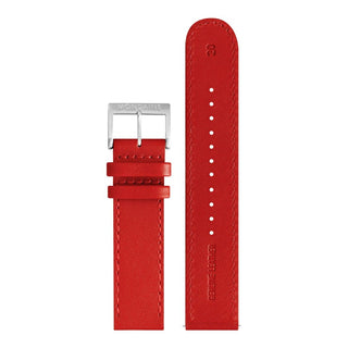 Original Automatik, 41mm, rote Lederarmbanduhr, MST.4161B.LCAnsicht der Vorder- und Hinterseite des Armbands aus Leder