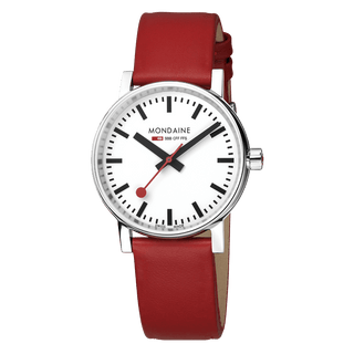 evo2, 35 mm, Rotes Veganes Trauben Leder Uhr, MSE.35110.LCV, Frontansicht