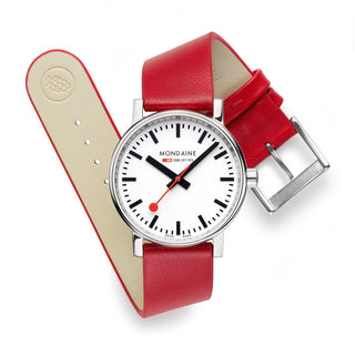 evo2, 35 mm, Rotes Veganes Trauben Leder Uhr, MSE.35110.LCV, Frontansicht