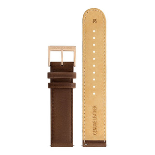 evo2, 40mm, Rose Gold Toned and Brown Uhr, MSE.40181.LG, Ansicht der Vorder- und Hinterseite des Armbands aus Leder